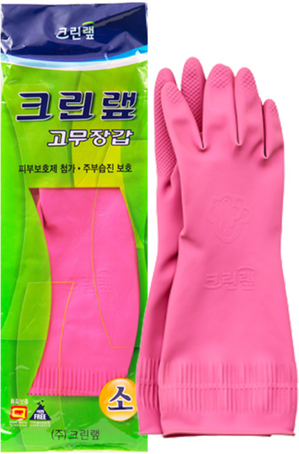 크린랩 일반고무장갑 (소) 분홍, 소(S), 1개