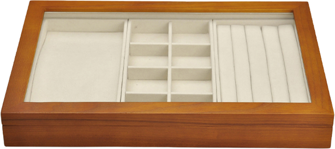 FANXI 보석함 악세사리 주얼리 보관함선물상자 보석함 머리핀 정리함 선물박스 실목 장신구 쟁반 팔찌 반지 목걸이 귀걸이 전시 현관 정리함 차키 시계 진열대, X02507크림색(멀티박스), 1개