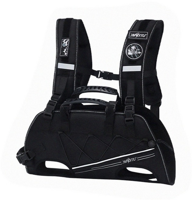 【Ｗakytu英國品牌】中小型犬寵物外出包, 1個, 寵物外出背帶【XL】適用11-15KG, 黑色