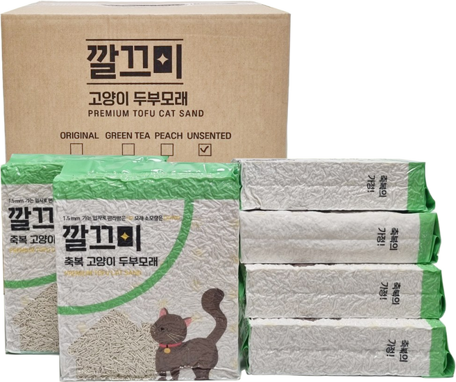 고양이두부모래 1.5mm 극세사입자, 8L, 6개, 녹차향