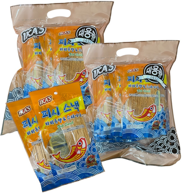피시스낵 바베큐&스파이스 세계 수입 추억 옛날 과자 스낵, 13g