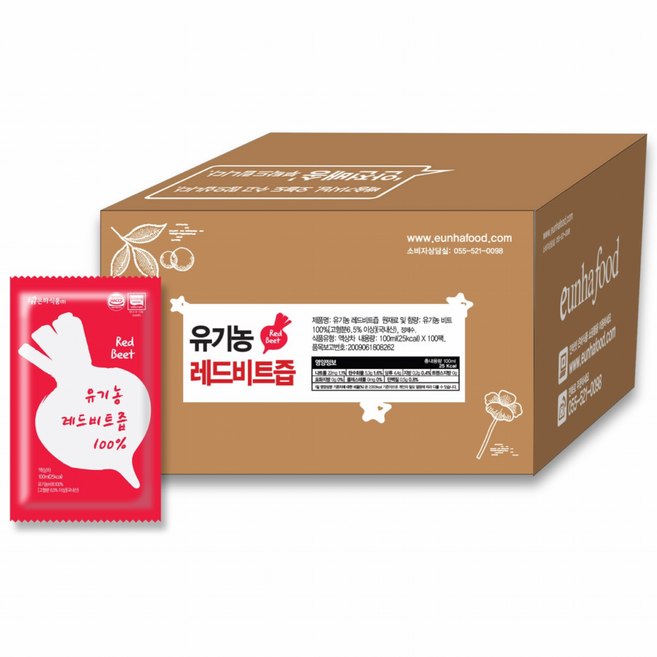은하식품 유기농 레드 비트즙, 100ml, 100개