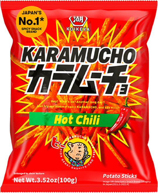 카라무쵸 핫칠리 감자스틱, 100g, 5개