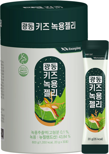 광동 키즈 녹용젤리 30포 청포도맛, 1개, 600g