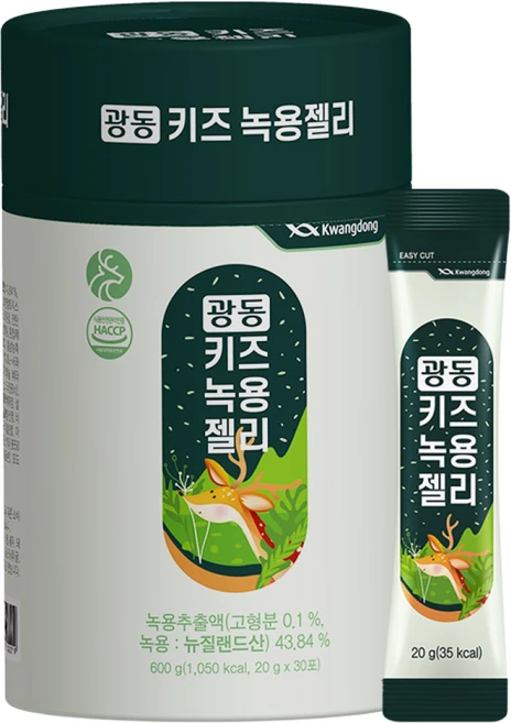 광동 키즈 녹용젤리 30포 청포도맛, 1개, 600g - 쿠팡