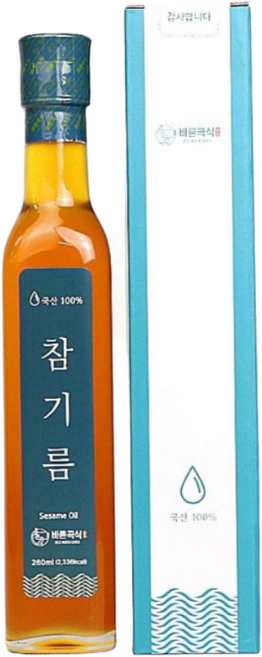 국산참기름 저온압착 260ml 바른곡식, 1개