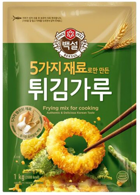 백설 자연재료 튀김가루, 1kg, 2개