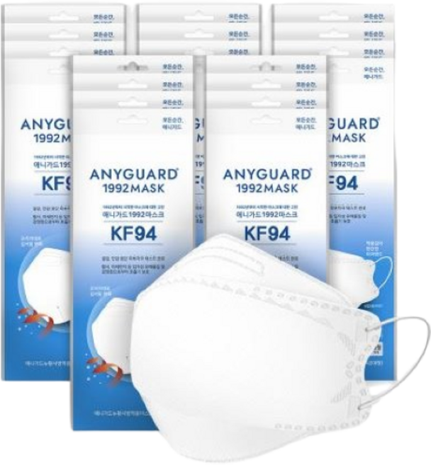 [애니가드] KF94 황사 방역용 3D 마스크 대형 5매 X 20팩 100매, 20세트