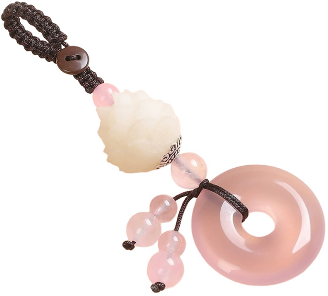 서온리 좋은 기운을 불러오는 디자인 가방 자동차 키링 행운 선물 열쇠고리, 1개, 핑크