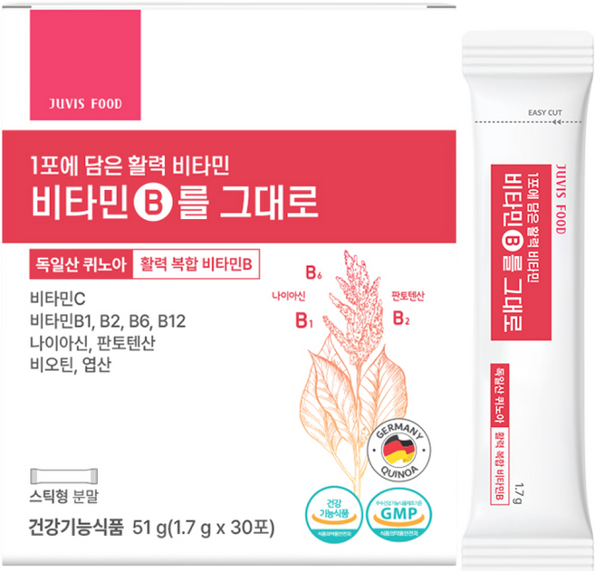 [쥬비스] 비타민B를 그대로 30포 x 1박스(1개월분), 51g, 1개