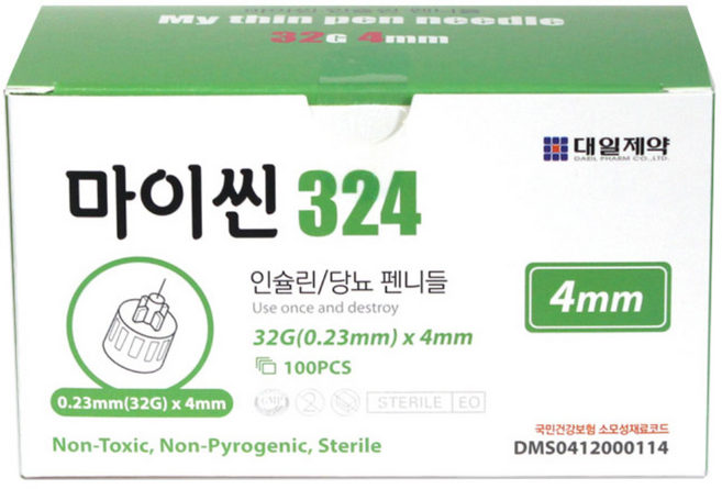 대일제약 마이씬 324 멸균 주사침 펜니들(100개입), 3개