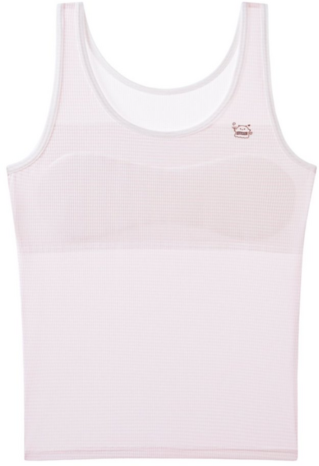 슈브레 시원하고 가벼운 메쉬 소재 긴 기장 와이드 밴드 어깨끈 U자넥 패드 1단계 주니어브라 초등 여아 청소년 노와이어 런닝