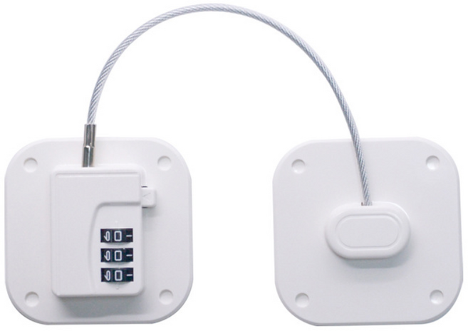 안심가 다용도 도난 열림방지 부착형 냉장고 자물쇠 시건장치, 3개