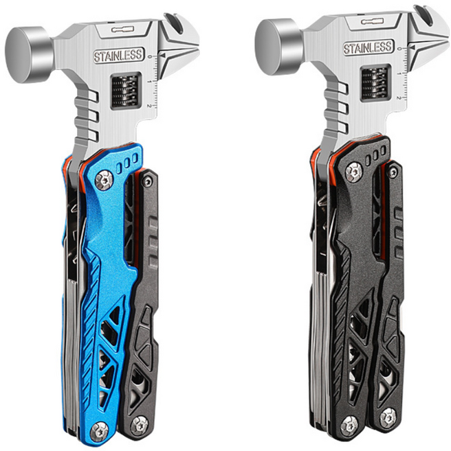 다기능 멀티툴 18-in-1 만능공구 캠핑용, 블랙, 1개