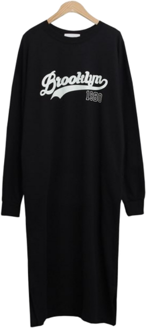 여성용 롱원피스 데일리룩 기장긴 면혼방소재 원피스 주머니있음 -클린-