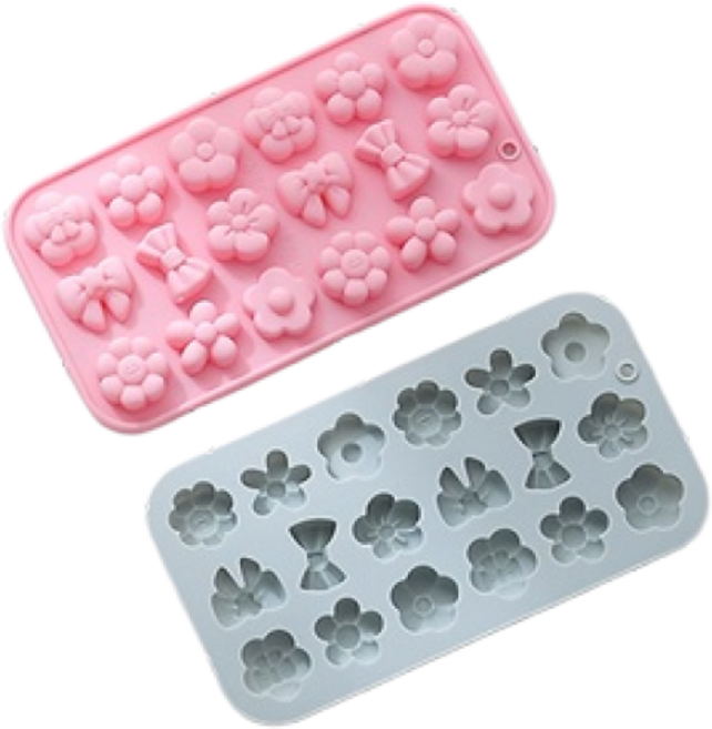 실리콘몰드 - 꽃 리본 데코 18구 플라워, 랜덤 발송