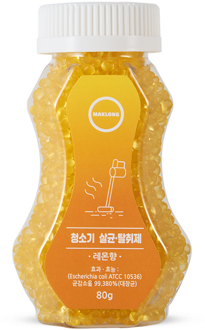 마크롱 청소기 살균 탈취제 레몬향 본품, 80g, 1개