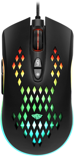 코시 M2103G LED 타공 매크로 게이밍 마우스, 블랙