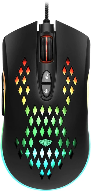 코시 M2103G LED 타공 매크로 게이밍 마우스, 블랙 - 쿠팡