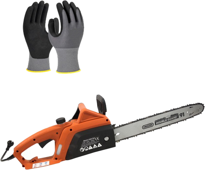 강남몬스터 전기톱 1800W 400mm 소형 미니 전기톱 체인 기계 엔진 충전 벌목 벌채 가지치기 장작, 1개