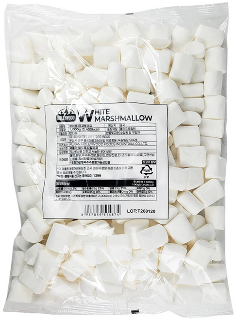 두쫀쿠용 화이트 마시멜로우, 1개, 1kg