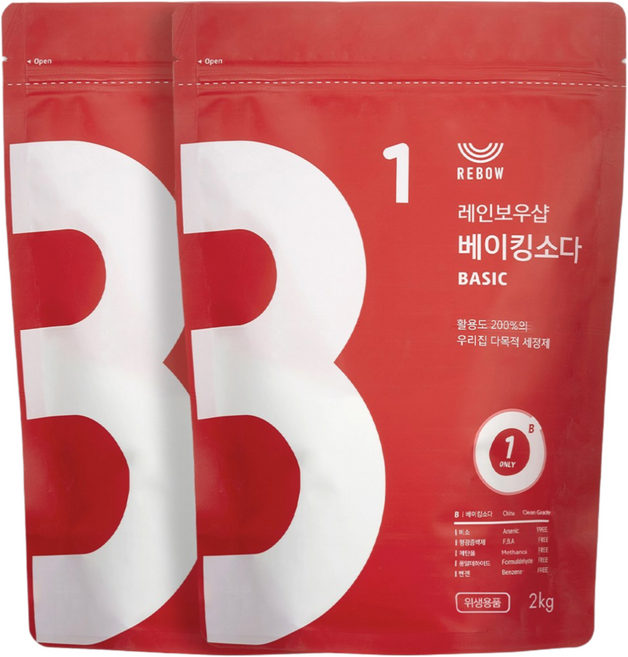 레보 베이킹소다 베이직 2kg, 3개