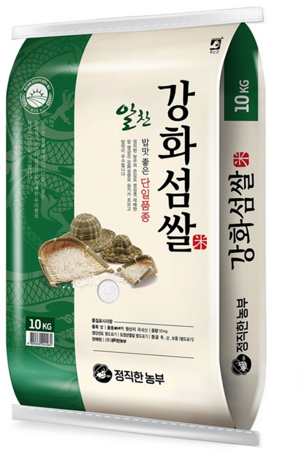 정직한농부 강화섬쌀 10kg / 25년산 햅쌀 / 상등급 단일품종 안전박스포장, 1개