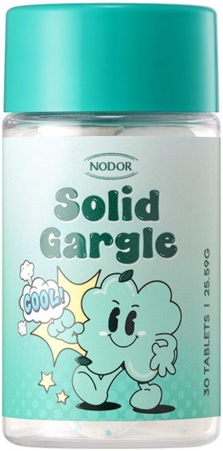 본사공식판매 노도르 고체가글 스트롱민트향 30정 입냄새 제거 구취 관리 구강청결제 휴대용 가글, 1개, 25.6g