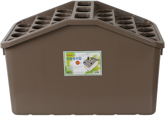 카시안 다모아 우산정리함 27구 DO 대형 우산 꽂이 보관함, 연브라운, 1개, 브라운