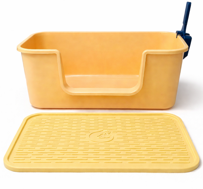 고양이화장실 노령묘 아기묘 대형 세트 모노리브, 1개, 옐로우