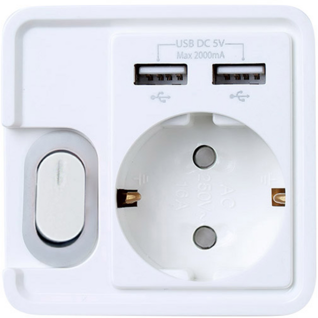 KOZI USB 충전 1구 멀티탭 절전형 사각 콘센트, 1개, 0cm