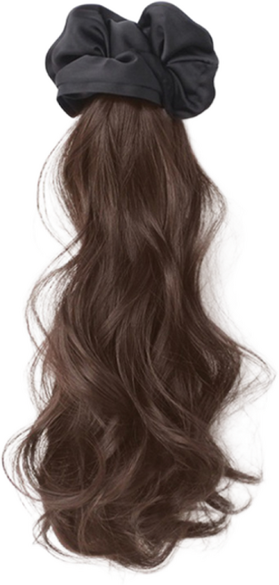 백송 여신 웨이브 글램 포니테일 곱창 가발 집게핀 곱슬 내츄럴 볼륨 부분 가발 머리핀, 1개, 라이트브라운