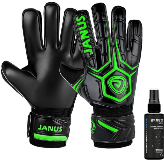 풋볼몬스터 프리미엄 축구 골키퍼장갑 핑거세이브 손가락꺾임방지 키퍼장갑, 그린, 1개