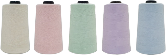 자연재봉실 미싱실 파스텔 무지개 5컬러 세트 45수 2합 5000M, 크림+피치+라이트민트+연보라+연하늘, 1개