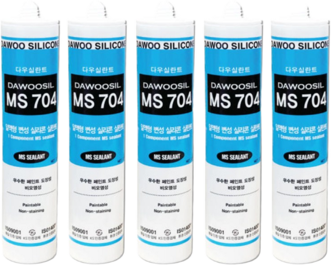 다우실란트 704 방수 우레탄 변성 실리콘+외부용+크랙보수 비오염 MS (노즐 포함) 회색, 6개