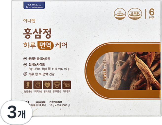 이너랩 홍삼정 하루면역케어 30p, 3개, 300g