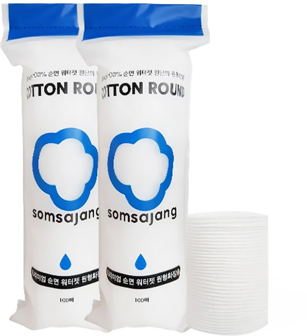 솜사장 텍스코 원형 화장솜, 100개입, 2개
