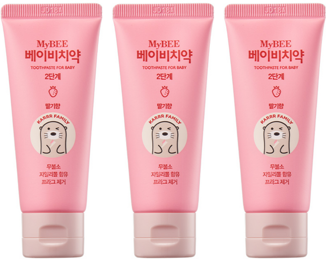 마이비 베이비치약 2단계 딸기향, 50g, 3개