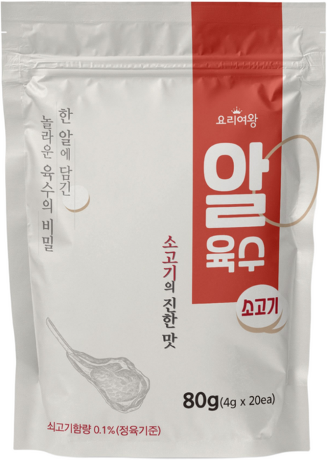 [요리여왕] 알육수 소고기 육수한알, 2개, 80g