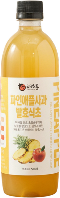 해초롱 파인애플사과 천연발효 식초 500ml, 1개