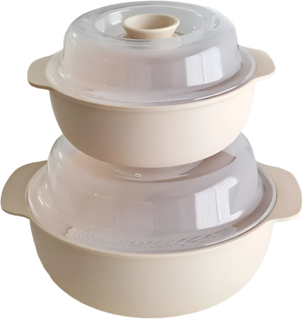 클릭키아 국산 전자레인지 용기 중형 소형 세트 계란찜기 아이보리, 1세트