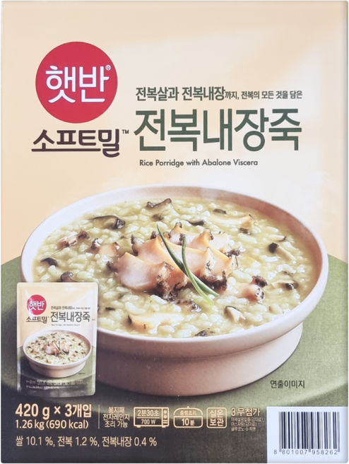 CJ 비비고 전복내장죽 420g X 3입, 3개