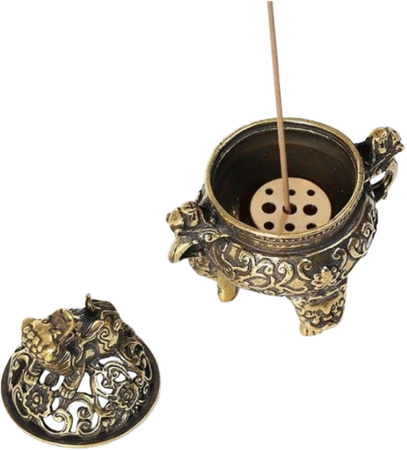 미니향로 제수용향로 향받침대 황동미니향꽂이 (향꼿이 포함), 1개