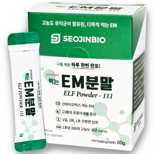 서진바이오 스틱형 고농도 먹는이엠 식용이엠 분말 (2g 스틱 개별포장 공장직판), 2개, 60g