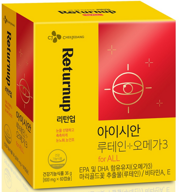 리턴업 아이시안 루테인 플러스 오메가3, 1개, 60정