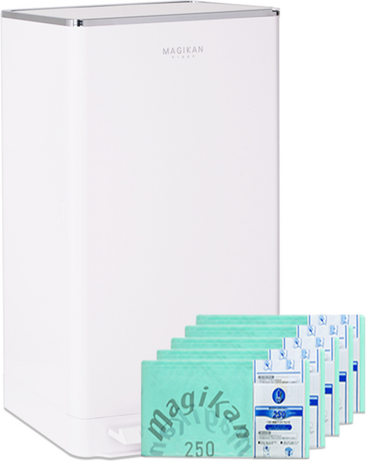 매직캔 크롬히포 21L/27L+리필6개(기본포함) MH250/MH280 신제품 더블락시스템, 01_21L화이트+리필6개 (MH250WCR), 21L+리필6개(기본포함)