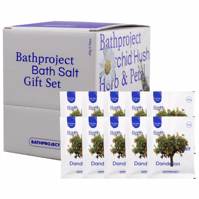 배쓰프로젝트 배쓰 솔트 단델리온 티백형 입욕제 시트러스향 50g x 10개입, 500g, 1개