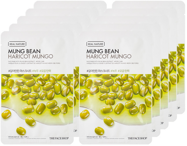 더페이스샵 갈아만든 마스크시트 녹두, 1개입, 10개