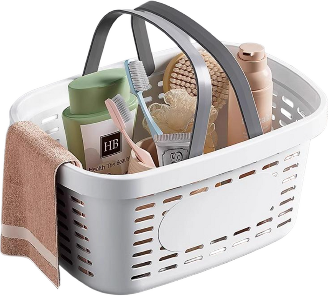 씨엔알비 튼튼 깔끔 수납 목욕 바구니, 모던 화이트