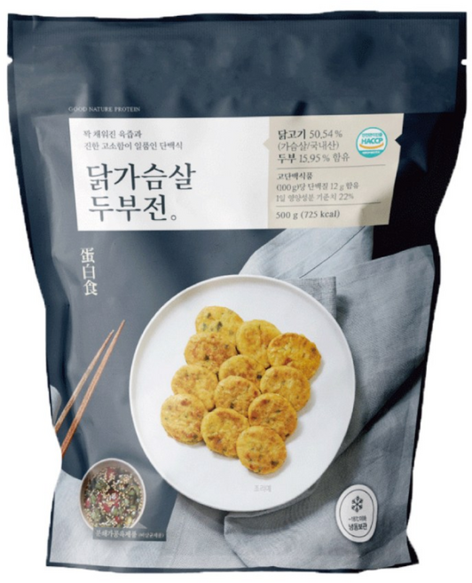 [샐러드보울] 닭가슴살 두부전 1팩 (저염냉동요리), 1개, 500g